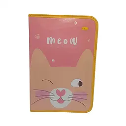 Папка для ручної праці на блискавці А4 "Cat Meow" Апельсин АП-1002-1