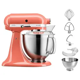 Кухонна машина KitchenAid Artisan 4,8 л 5KSM185PSEPH з відкидним блоком, колір персиковий белліне.