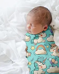 Пелюшки багаторазові Cosas дитячі Beige Unicorn 2 шт., 80х100 см, бежеві - мініатюра 4