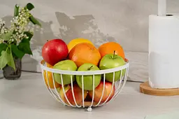 Кошик для фруктів Ardesto Midori білий метал дерево 25х25х13 см (AR0904W) - мініатюра 4
