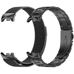 Комплект ремінці Tamister для фітнес-браслета Xiaomi Mi Band 8 та 9 Bead design - Milanese design Black