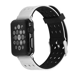 Подвійний ремінець з перфорацією Primo для Apple Watch 38 мм, 40 мм, 41 мм Black White - мініатюра 2