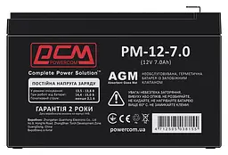 Акумуляторна батарея для ДБЖ Powercom AGM 12 V / 7 А*ч (PM-12-7) - мініатюра 2
