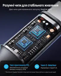 Кабель живлення Vention FDTHI USB-C - DC 5.5x2.1 мм Starlink Mini PD 100 Вт 3 м сірий (FDTHI) - мініатюра 4