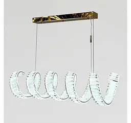 Лінійна золота LED-люстра Artlight 533/L1000 із хвилеподібним скляним декором, 198 Вт, від 25-35 м² - мініатюра 4