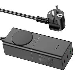 Мережевий зарядний пристрій HOCO NS4 Sharp PD65W(2C1A) desktop socket(EU/GER) чорний - мініатюра 3