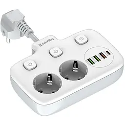Мережевий фільтр ColorWay olorWay 2x220V/3xUSB-A/1xUSB-C (CW-CHE24PDW)