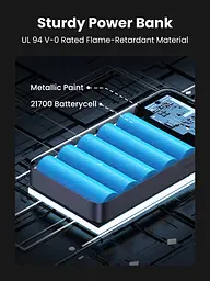 УМБ Ugreen 20000mAh 100W PD,QC, USB-A, 2xUSB-С Grey (PB720) - мініатюра 7