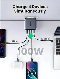 Зарядний пристрій блок-адаптер живлення Ugreen CD226 100 W Wall Charger (40747) - мініатюра 3