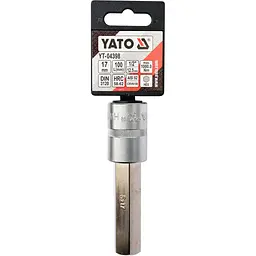 Головка торцева Yato квадрат 1/2" HEX M17 L= 100 мм подовжена (YT-04398) - мініатюра 3