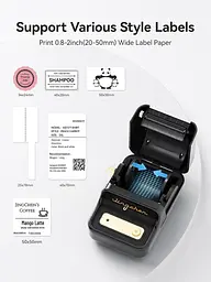 Принтер етикеток стікерів Niimbot B21 Black, термопринтер | + рулон етикеток (230 шт) - мініатюра 3