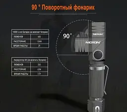 Ліхтар Nicron N7 Магніт 90 градусів поворот IP65 600 Lm ліхтарик - мініатюра 4