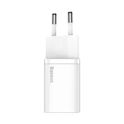 Мережевий зарядний пристрій Baseus Super Si Quick Charger 1C 25W EU білий CCSP020102 - мініатюра 3