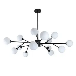 Люстра лофт з білими кулями Levistella 7529806-15 BK+WH