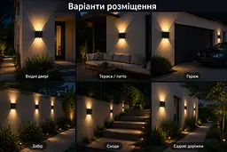 Світильник на сонячній батареї / Фасадний ліхтар 6 LED - мініатюра 3