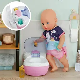 Інтерактивний туалет для ляльок BABY born 36–43 см зі звуком та аксесуарами, рожевий (SKU-182) - мініатюра 9