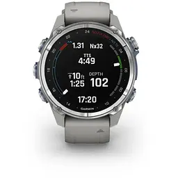 Смарт-годинник Garmin Descent Mk3 43 mm Stainless Steel with Fog Gray Silicone Band (010-02753-04/03 - мініатюра 2