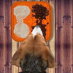 Силіконовий килимок для лизання для собак Derby Silicone licking pad, orange - мініатюра 4