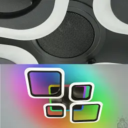 Смарт люстра з колонкою керована світлодіодна OVAL RGB MUSIC 5S 85 Вт 725x460x80 мм Чорна ESLLSE - мініатюра 4