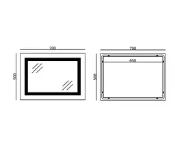Дзеркало Mixxus Style MR03-70x50 (годинник, LED-підсвічування, антизапотівання) (MI6006) - мініатюра 6