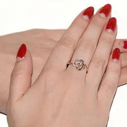 Каблучка з червоного золота з топазом 18 K-0114 - мініатюра 3