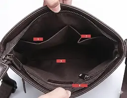 Сумка чоловіча шкіряна через плече планшет коричнева Feidikabolo Original (950К) - мініатюра 3