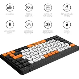 Клавіатура OfficePro бездротова чорна (SK955B) - мініатюра 7