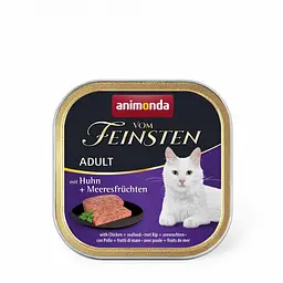 Вологий корм для кішок Animonda Vom Feinsten Adult with Chicken + Seafood з куркою та морепродуктами 100 г (арт.AM-83306)