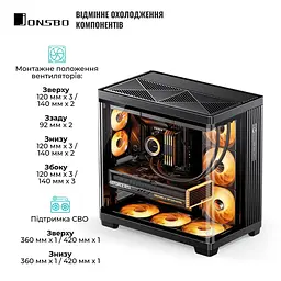Корпус JONSBO TK-4 Black - мініатюра 4