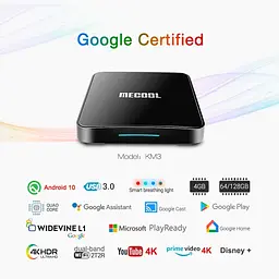 Смарт ТВ приставка Mecool KM3 4К 3840x2160 Android TV 10.0 (KM3 (464)_3499) - мініатюра 5