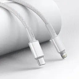 Кабель Baseus High Density Braided Type-C to Lightning PD 20W (1m) white (CATLGD-02) - мініатюра 2