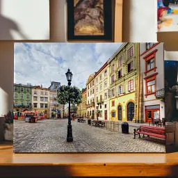 Інтер'єрна картина Львів, Площа Ринок, Lviv, інтер'єрний декор, 60×90 см (id0227)
