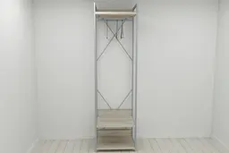 Шафа Гардероб Уні секція 1 серії Конект Ferrum-decor 220x60x50см Сірий метал ДСП Дуб Сонома 32 мм (FRD-104505)