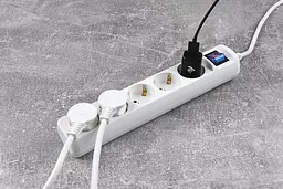 Подовжувач мережевий 5 розеток 3 метри 2E Power Extension 5 Type F 3m 16 A White - мініатюра 6