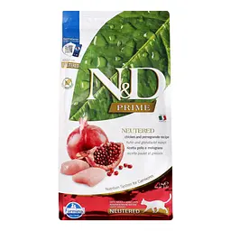 Сухий беззерновий корм для стерилізованих кішок Farmina N&D Grain Free Prime Cat Chicken&Pomegranate Neutered, курка та гранат, 1,5 кг - мініатюра 2