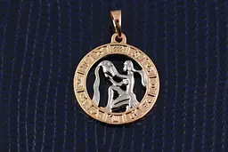 Кулон зодіак Xuping Jewelry водолій з родієм 2 см золотистий