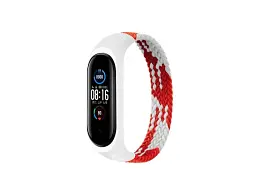 Ремінець BeCover Elastic Nylon Style для Xiaomi Mi Smart Band 5 / Mi Smart Band 6 (Size S) Red-White (706137)