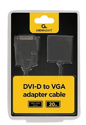 Перехідник Cablexpert DVI-D-VGA, 0.2 м, черний (блистер) (AB-DVID-VGAF-01) - мініатюра 3