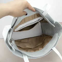 Шопер шкіряний білий жіночий Handycover S429 з 2 ручками - мініатюра 3