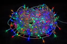 Гірлянда LED нитка на ялинку Різнокольорова 28 метрів 400 LED Laplandia новорічна від мережі прозорий провід (m.01.5T.400-)