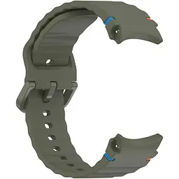 Силіконовий ремінець BeCover Ribbed Tape для Samsung Galaxy Watch (20 mm) 3 41 mm/4 40mm-44mm/5 40-44mm/6 40-44mm/7 40-44mm Khaki (712043) - мініатюра 2