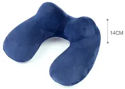 Надувна подушка-підголівник Primolux для подорожей велюрова - Dark Blue - мініатюра 4
