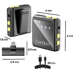 Мікрофонна радіосистема Earldom ET-MC10C USB-C Black [136100] - мініатюра 4