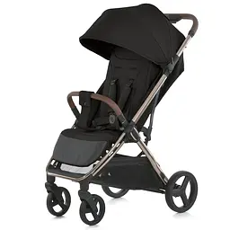 Коляска дитяча ME 1192 AXIS Black прогулянкова до 22 кг з PU колесами регульованою ручкою і чохлом чорного кольору (1192)