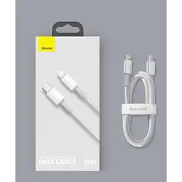 Кабель Baseus High Density Braided Fast Charging Cable Type-C to Lightning PD 20W 2m CATLGD-A02 White - мініатюра 10