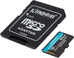 Карта пам'яті Kingston microSDHC/SDXC Canvas Go Plus 170R A2 U3 V30 Card SD Adapter 64Gb - мініатюра 2