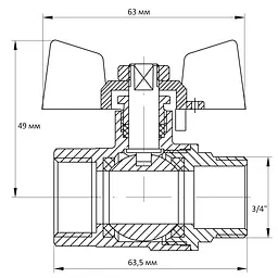 Кран кульовий Koer 3/4" ГШМ (KR.218) KR0043 - мініатюра 5