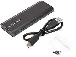 Кишеня для накопичувача PowerPlant NVMe/SATA M.2 SSD to USB 3.1 Black (HC380459) - мініатюра 4