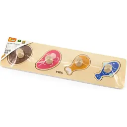 Рамка-вкладиш Viga Toys М'ясо та риба з ручками 4 елементи (44533) - мініатюра 2