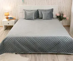 Покривало Руно VeLour 150х220 "Dark Grey ромб" (360.55_Dark Grey ромб) - мініатюра 6